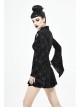 Cross Pattern Ribbons Knot Collar Long Sleeve Black Gothic Knitted Dress