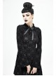 Cross Pattern Ribbons Knot Collar Long Sleeve Black Gothic Knitted Dress