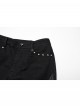 Unique Black Red Patchwork Cool Metal Rivet Decoration Personality Hollow Punk Style Slim Flared Pants