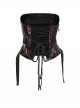 Cool Black Red Patchwork Cross Straps Metal Skull Decoration Sexy Punk Style Tube Top