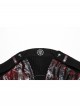 Cool Black Red Patchwork Cross Straps Metal Skull Decoration Sexy Punk Style Tube Top