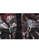 Cool Black Red Patchwork Cross Straps Metal Skull Decoration Sexy Punk Style Tube Top