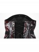 Cool Black Red Patchwork Cross Straps Metal Skull Decoration Sexy Punk Style Tube Top