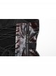 Cool Black Red Patchwork Cross Straps Metal Skull Decoration Sexy Punk Style Tube Top