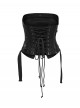 Cool Black Cross Straps Personality Metal Skull Decoration Sexy Punk Style Tube Top