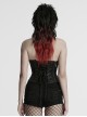 Cool Black Cross Straps Personality Metal Skull Decoration Sexy Punk Style Tube Top