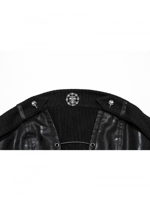 Cool Black Cross Straps Personality Metal Skull Decoration Sexy Punk Style Tube Top