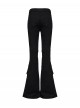 Unique Black Patchwork Cool Metal Rivet Decoration Personality Hollow Punk Style Slim Flared Pants