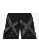 Unique Black Patchwork Cool Metal Rivet Decoration Personality Hollow Punk Style Slim Flared Pants
