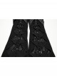 Unique Black Patchwork Cool Metal Rivet Decoration Personality Hollow Punk Style Slim Flared Pants