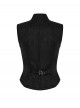 Cool Black Skull Silhouette Unique Stitching Metal Buckle Decoration Punk Style Vest