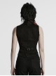 Cool Black Skull Silhouette Unique Stitching Metal Buckle Decoration Punk Style Vest