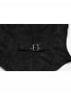 Cool Black Skull Silhouette Unique Stitching Metal Buckle Decoration Punk Style Vest
