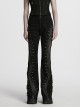 Street Decadent Black Cool Metal Rivet Decoration Personalized Splicing Punk Style Flared Pants