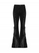 Street Decadent Black Cool Metal Rivet Decoration Personalized Splicing Punk Style Flared Pants