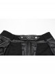 Sexy Black Metal Rivet Skull Decoration Personalized Splicing Design Punk Style Tight Shorts