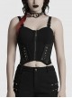 Sexy Black Stitching Cool Metal Rivets Decoration Adjustable Cyberpunk Corset