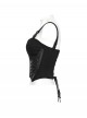 Sexy Black Stitching Cool Metal Rivets Decoration Adjustable Cyberpunk Corset