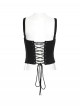 Sexy Black Stitching Cool Metal Rivets Decoration Adjustable Cyberpunk Corset