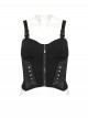 Sexy Black Stitching Cool Metal Rivets Decoration Adjustable Cyberpunk Corset