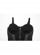 Sexy Black Stitching Cool Metal Rivets Decoration Adjustable Cyberpunk Corset