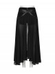 Personalized Black Detachable Mesh Tail Cool Metal Rivet Buckle Decorated Punk Style Shorts