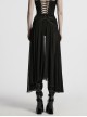 Personalized Black Detachable Mesh Tail Cool Metal Rivet Buckle Decorated Punk Style Shorts