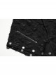 Cool Dark Black Detachable Design Metal Rivet Buckle Decoration Side Personality Hollow Punk Style Flared Pants