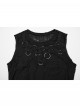 Cool Black Irregular Holes Personalized Metal Buckle Decoration Punk Style Slim Vest
