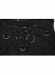Cool Black Irregular Holes Personalized Metal Buckle Decoration Punk Style Slim Vest