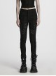 Personalized Black Unique 3D Vinyl Armor Patch Cross Straps Decorated Cyberpunk Style Slim Pants