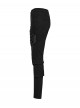 Personalized Black Unique 3D Vinyl Armor Patch Cross Straps Decorated Cyberpunk Style Slim Pants