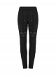 Personalized Black Unique 3D Vinyl Armor Patch Cross Straps Decorated Cyberpunk Style Slim Pants