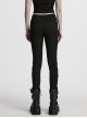 Personalized Black Unique 3D Vinyl Armor Patch Cross Straps Decorated Cyberpunk Style Slim Pants