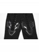 Personalized Black Unique 3D Vinyl Armor Patch Cross Straps Decorated Cyberpunk Style Slim Pants