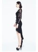 Tight-Fitting Waist Hasp Lace-Up Short Front Long Back Black Punk Half Split Skirt