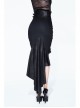 Tight-Fitting Waist Hasp Lace-Up Short Front Long Back Black Punk Half Split Skirt