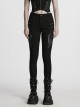 Cool Black 3D Vinyl Patch Personalized Rivet Decoration Unique Splicing Design Cyberpunk Style Slim Pants