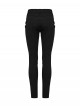 Cool Black 3D Vinyl Patch Personalized Rivet Decoration Unique Splicing Design Cyberpunk Style Slim Pants