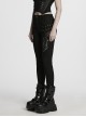 Cool Black 3D Vinyl Patch Personalized Rivet Decoration Unique Splicing Design Cyberpunk Style Slim Pants
