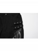 Cool Black 3D Vinyl Patch Personalized Rivet Decoration Unique Splicing Design Cyberpunk Style Slim Pants