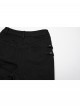 Cool Black 3D Vinyl Patch Personalized Rivet Decoration Unique Splicing Design Cyberpunk Style Slim Pants