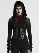 Personalized Black Stitching Design Cool Pointed Hem Metal Rivet Decoration Cyberpunk Style Corset