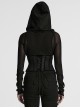Personalized Black Stitching Design Cool Pointed Hem Metal Rivet Decoration Cyberpunk Style Corset