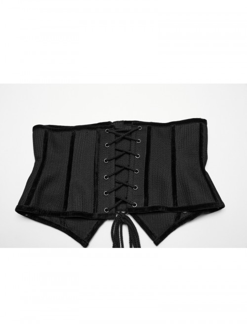 Personalized Black Stitching Design Cool Pointed Hem Metal Rivet Decoration Cyberpunk Style Corset