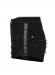 Personalized Black Distressed Denim Unique Metal Eyelet Decoration Decadent Punk Style Shorts