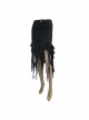 Irregular Mesh Strip Rough Selvedge Hem Black Punk Package Hip Half Skirt