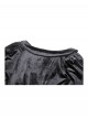 Black Elegant Velvet Unique Bat Deep U Neck Irregular Hem Gothic Style Long Sleeves Slim Dress