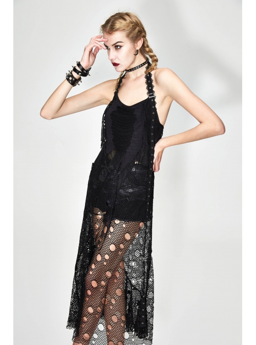 mesh hole dress sparkly black mesh dress Women's Darsih Maxi Dress in Sequin Mesh Black, XS  Black