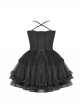 Black Swan Elegant Lace Mesh Patchwork Skirt Gothic Style Suspender Slim Dress